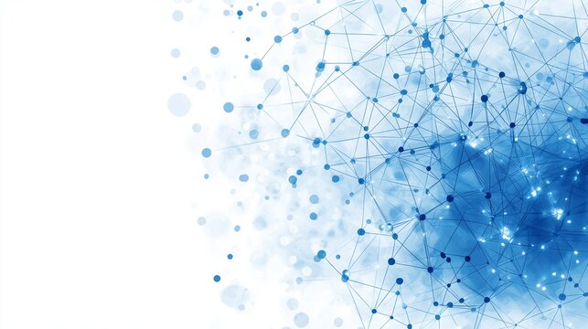A light blue abstract background featuring a soft network grid with digital connections and circular patterns, ideal for technology themes