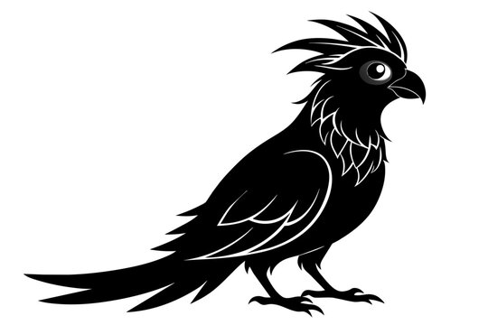 recommend clip art: Cockatiel silhouette black color vector art illustration 