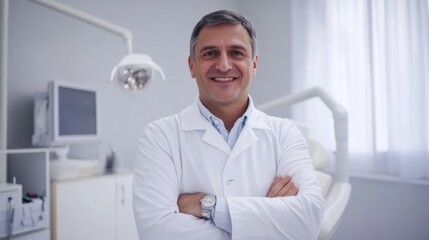 Fototapeta premium Confident Male Doctor in Medical Facility