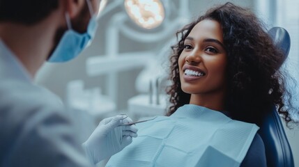 Smiling Patient in Dental Clinic