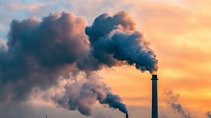 Industrial Emissions at Sunset