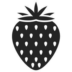 Black and white silhouette of a strawberry