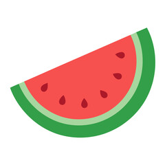 Slice of watermelon with seeds on a white background