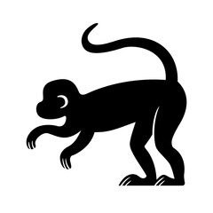 Silhouette of a Monkey in Motion a captivating representation of its dynamic movement