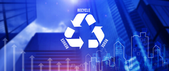 Reduce, reuse, recycle symbol, ecological metaphor for ecological waste management and sustainable and economical lifestyle, for background.