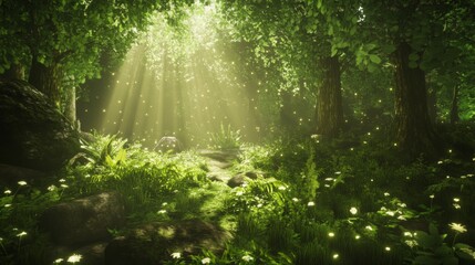 Obraz premium Sunlit Forest Glade