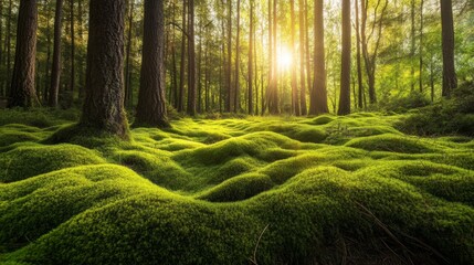 Obraz premium Tranquil Forest Glade with Moss