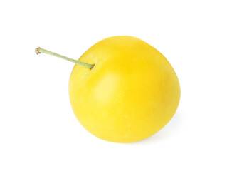 Fresh ripe yellow plum isolated on white