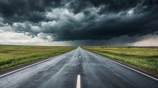 Road Under Stormy Skies