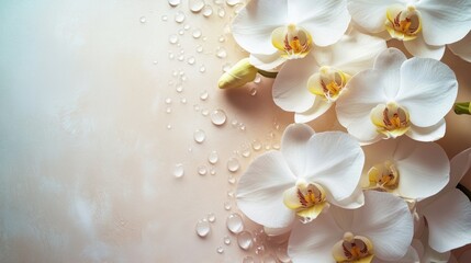 floral banner space, elegant orchids against a simple backdrop, creating a sophisticated backdrop for your banner content