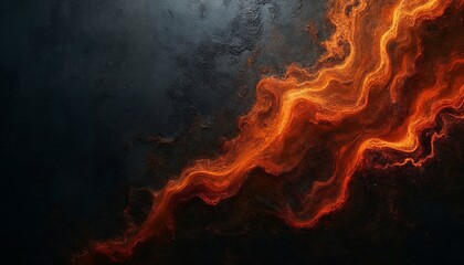 Abstract Artwork with Fiery Orange and Black Texture for Creative Projects