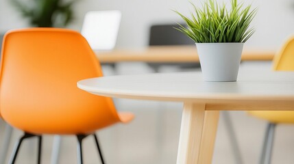 Productive work session in a bright, open co-working space with ergonomic furniture, natural light, and creative energy