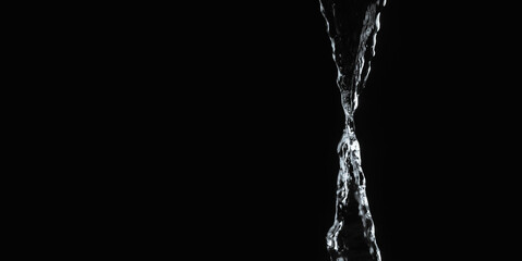 Image of water splashing in the dark
