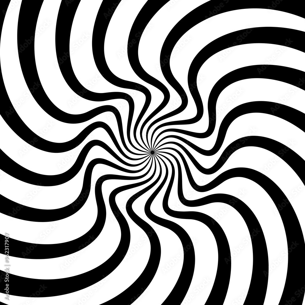 Leinwandbilder hypnotic black and white spiral pattern psychedelic hypnosis swirl, creating a mesmerizing and psych