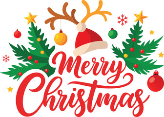 Merry Christmas typography sublimation t shirt design and clipart .