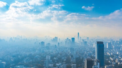 Urban Skyline with Blue Sky