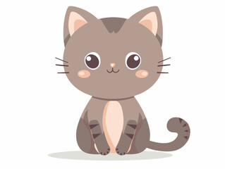 Cute cartoon cat. Vector illustration in a flat style