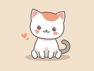 Fototapeta premium Cute cartoon cat. Vector illustration in a flat style