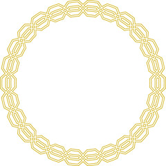 Intricate Gold Pattern Circle Shape Border Frame