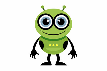  Cute alien full body two legs on white background vector art illustration 