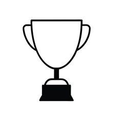 a Trophy  Vector stock black color silhouette illustration,  isolated white background 