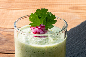 Healthy green cucumber smoothie