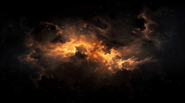 A black and orange space with a lot of stars
