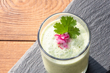 Healthy green cucumber smoothie