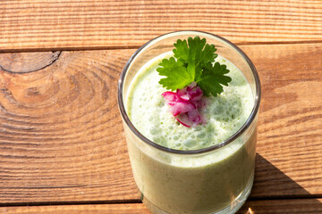 Healthy green cucumber smoothie