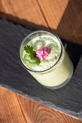 Healthy green cucumber smoothie