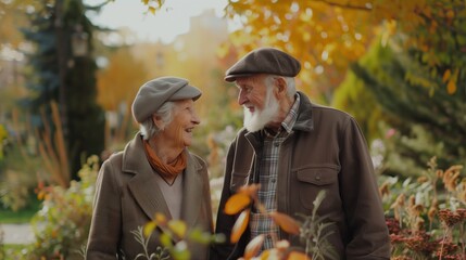 Golden Years: Elderly Couple Enjoying a Peaceful Moment in the Park