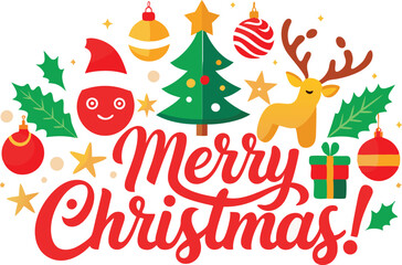 Merry Christmas typography sublimation t shirt design and clipart .