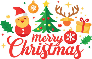 Merry Christmas typography sublimation t shirt design and clipart .