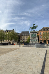 Fototapeta premium Equestrian statue of Grand Duke William II at Place Gallaume II in Luxembourg