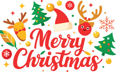 Merry Christmas typography sublimation t shirt design and clipart .