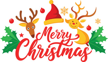 Merry Christmas typography sublimation t shirt design and clipart .