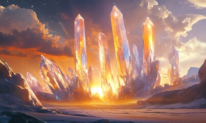 Crystal Mountain Range at Sunset