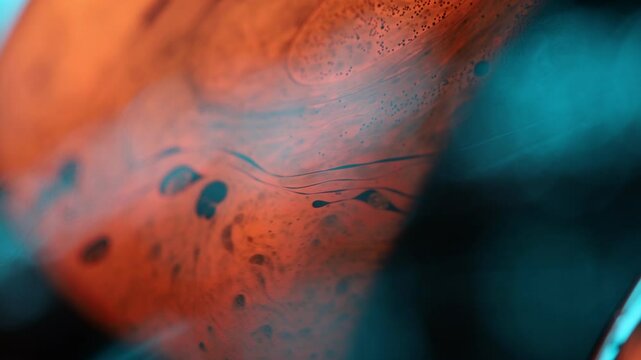 Orange liquid, fluid movement, plasma,, dark horror background, geometric background, liquid structure