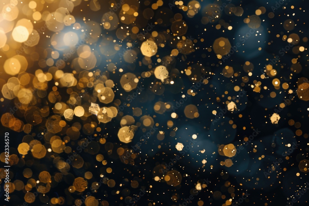 Poster a dark and luxurious background filled with sparkling lights, perfect for use in event or party prom