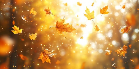 Abstract Autumn Leaves Background in Warm Tones