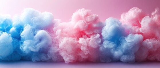 Fototapeta premium Blue and Pink Cotton Candy Clouds