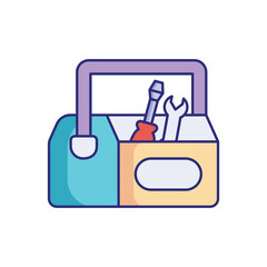 Fototapeta premium Toolbox vector icon