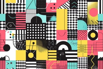 Obraz premium Colorful abstract design featuring geometric shapes