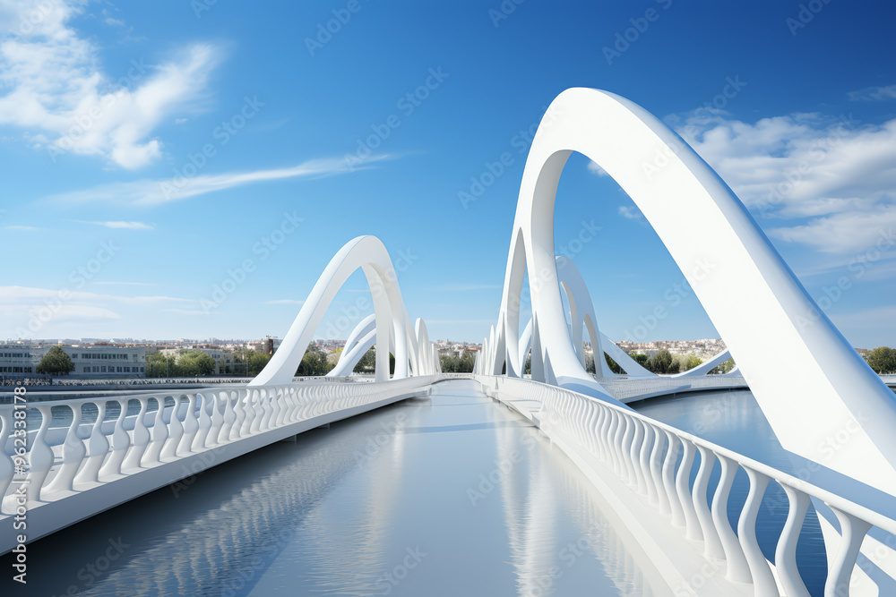Aufkleber a bridge connecting two different worlds. concept of unity and connection. generative ai.