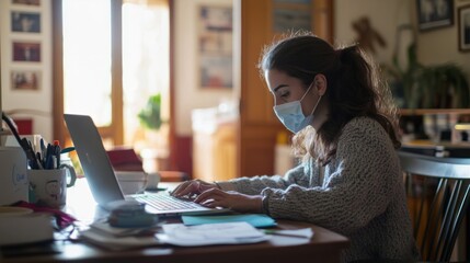 Working from Home in a Mask