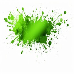 green ink splatter, dotted, isolated in white background and copy space