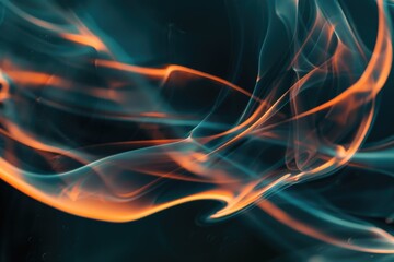 Obraz premium A close-up shot of swirling blue and orange smoke