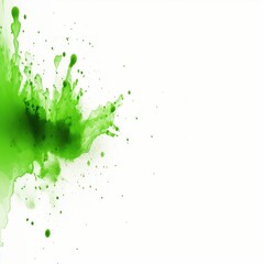 green ink splatter, dotted, isolated in white background and copy space