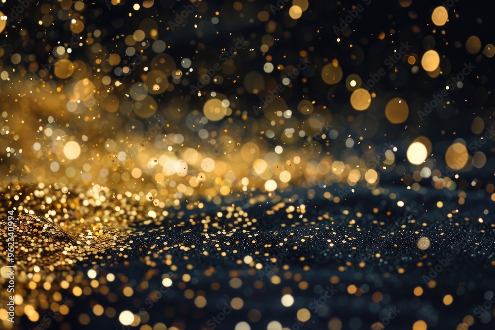 Poster a blurry image of a gold and black background with abstract textures