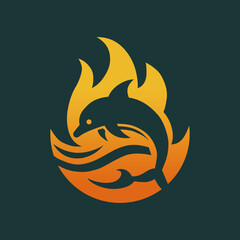 a bird and a fish logo on a white background